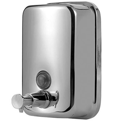 Aqualy - Doseador de sabão em aço inoxidável cromado dispensador de parede para casa de banho, cozinha ou duche
