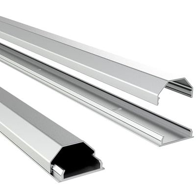 RICOO Canalina passacavi Tubo Z0100-S Cavo per Supporto TV Nascondi Cavi Organizer salvaspazio Canale Scrivania Alluminio Argenteo 110 cm