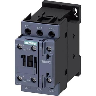 Siemens 3rt2025–1 Ap00 Contacteur, AC-3, 7,5 kW/400 V, 1 NO + 1nc, AC 230 V 50 Hz, 3 pôles, SZ S0 Borne à vis, Blanc