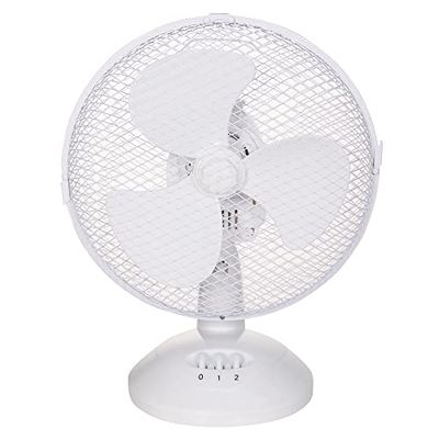 Russell Hobbs RHPDF0921 Tafelventilator, draagbaar, 23 cm, 2 snelheden, groothoek zwenken, stil in bedrijf, ideaal voor slaapkamer of kantoor, wit