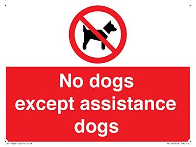 Panneau « No dogs except assistance dogs » – 200 x 150 mm – A5L