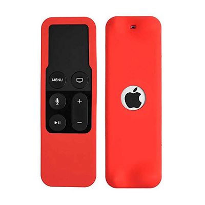 ELLENNE Slanke afstandsbediening siliconen beschermhoes compatibel voor Apple TV 4e generatie (rood)