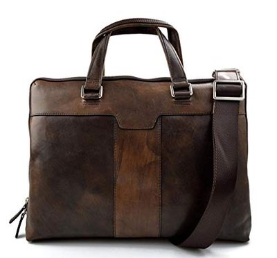 Borsa notebook tracolla pelle uomo donna borsa pelle porta tablet cartella uomo donna postino messenger professionale testa moro