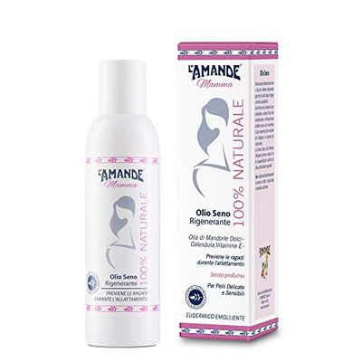 L'AMANDE - Aceite de Pezones Lactancia 100% Natural, Aceite de Almendras Dulces y Caléndula con Vitamina E, Acción Regenerante, Calmante y Emoliente, Sin Perfume, Ideal para Mastitis - Mamá, 150 ml