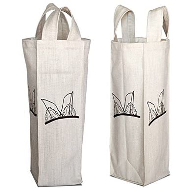 Bonamaison Bolsa de Vino de Lona de algodón Impresa digitalmente, Bolsa de Botella, Tapas de Botella de Vino, Bolsa de Soporte de Vino, tamaño: 16,5 x 31,5 x 7,5 cm