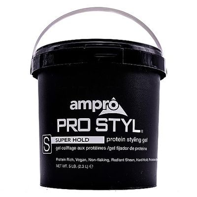 Ampro Pro Styl Styling Gel - Protects and Strengthens Your Strands - Non-Flaking, Alcohol Free, Vegan Formula - Flexible, Touchable Hold for All Hair Textures - Super Hold - 5 oz