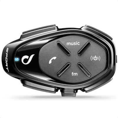 Interphone Sport Bluetooth auriculares mãos livres para capacete moto, para 4 motoristas, intervalo de 1,5 km, até 20 horas, rádio FM, MP3, GPS, IP67, universal, [1 peça]