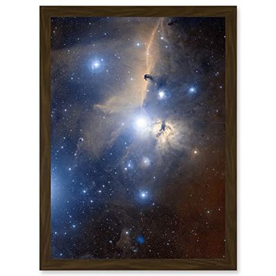 Artery8 Space Telescope Stars Orions Belt Flame Nebula Universe Artwork Framed Wall Art Print A4