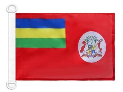 AZ FLAG - Drapeau Pavillon Civil Maurice - 45x30 cm - Pavillon Nautique Marchand Mauricien Spécial Bateau Et Extérieur en Maille Bloquée avec Anneaux Plastiques Intégrés - 30g