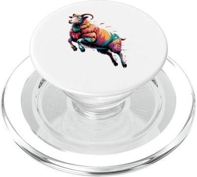 Polygonal Abstract Art Corderos Granja Cordero Oveja PopSockets PopGrip para MagSafe