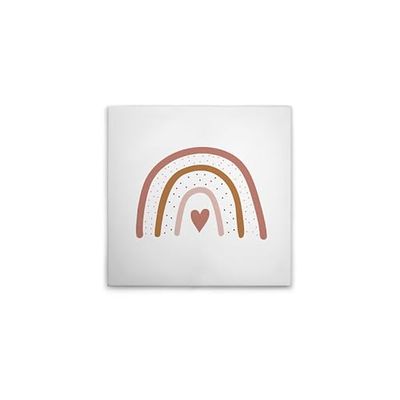A.S. Création DD132709 Impression sur toile pour chambre d'enfant Motif arc-en-ciel rose Blanc/marron 50 x 50 cm