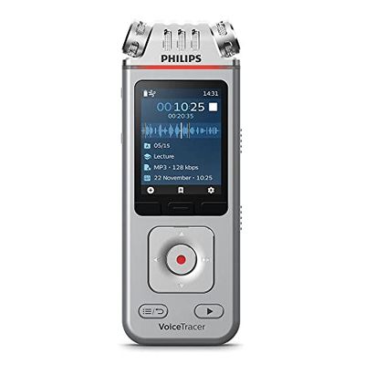 8GB Grabadora de Voz Digital Profesional Philips DVT4110, Voice Recorder grabadora de Audio portatil, grabadora estéreo para reuniones.