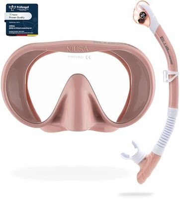 CRESSI Musa+Scilla Combo Almond - Combo Musa Snorkelmasker en Scilla Snorkel voor volwassenen, Amandel, Eén maat