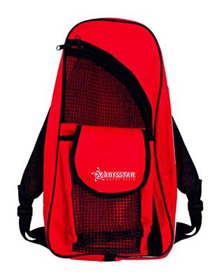 Abysstar Red Nylon Backpack with Rubber Mesh 74 x 32 cm