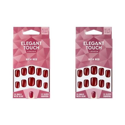 Elegant Touch Core Colour Nails Rich Red (Pack of 2)