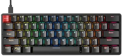 Glorious Gaming GMMK Compact (60%) - Clavier de Jeu mécanique, switches Gateron Brown (tactiles), Capuchons doubleshot, RGB, Hot-swappable et Personnalisable, Disposition QWERTY américaine - Noir