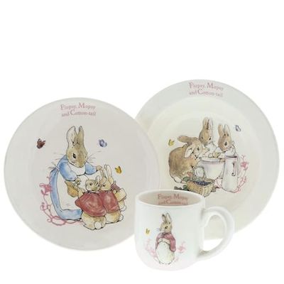 Beatrix Potter F M C Tail 3 st Nursery Set, servis, färgglad, 0,1 x 0,1 x 1,85 cm