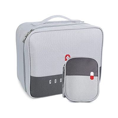 Romon 2 Pièces Trousse de Secours Vide, Étanche Sac de Médecine Portable, Trousse de Médecine Sac d'Urgence de Grande Capacité, Sac de Rangement de Médicaments pour Maison, Bureau, Voyages