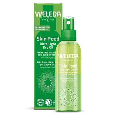 Weleda Skin Food Olio Secco Ultra Leggero, olio secco spray, non unge e si assorbe rapidamente, dona luminosità immediata e lascia la pelle più morbida (1X100 ml)