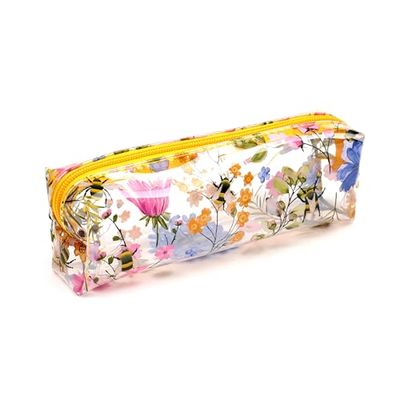 Puckator Pennenetui transparant - Bijen - Nectar Meadows, Meerkleurig., Transparant etui van pvc met ritssluiting
