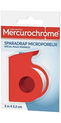 MERCUROCHROME - Sparadrap Microporeux Pansement Adhésif - 5 m x 2,5 cm - Spécial peaux sensibles