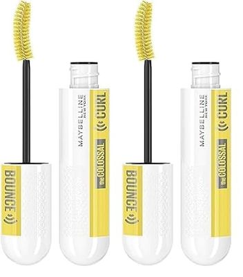 Maybelline Colossal Curl Bounce Mascara, Big Bouncy Curl Volume, Up To 24 Hour Wear, Clump Free, Black (Pack of 2)