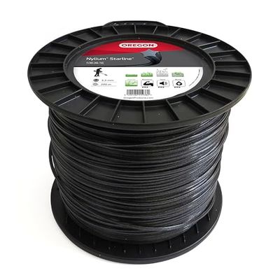 Oregon Nylium Star 3.3mm Strimmer Line, Trimmer Line Tackles Long Grass, Weeds, Edges & Thick Vegetation, Professional Heavy Duty Nylon Strimmer Wire, Fits Most Standard Models, 3.3mm x 200m (106361E)