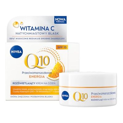 NIVEA Q10 ENERGY Crema Giorno Antirughe Antirughe Sane SPF15, 50 ml