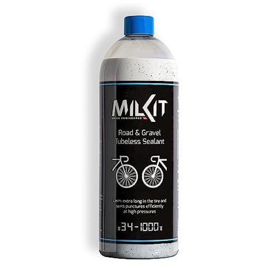 milKit Tubeless Afdichtmelk voor racefiets en graveren, in 1000 ml fles - fietsbandenafdichtmiddel - afdichtmiddel voor tubeless melk, fietsbanden, afdichtmiddel