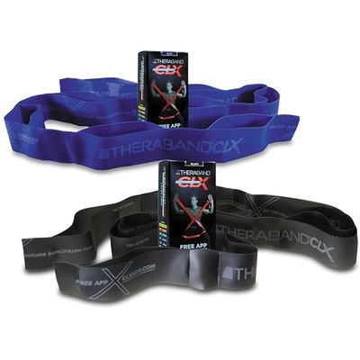 THERABAND CLX – Lot de 2 Bandes de résistance avec Boucles, pour Exercices à Domicile et entraînements, entraînement Portable, fonctionnalité pour Les athlètes, Boucles consécutives de 1,5 m,
