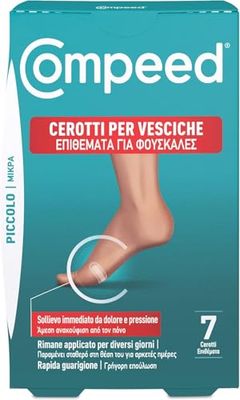 COMPEED Cerotti per vesciche. Lunga durata e resistenti all'acqua - Per vesciche piccole, 7 Cerotti. Pack 100% plastic free