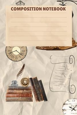 Vintage Clock Composition Notebook: Diary, Journal, Daily Planner, Class Notes