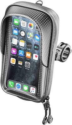 INTERPHONE SMMASTERPRO - Custodia per Moto Universale con Staffa snodata a morsetto - Impermeabile con ZIP per Manubrio Tondo da 12 a 32mm