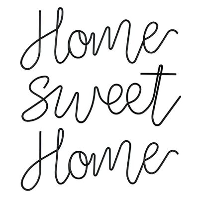 Home Sweet Home Sign-3D Word Art Home Sweet Home - Decoración de pared de metal para el hogar, sala de estar, dormitorio, cocina, color negro