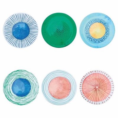 Villa d'Este Home Tivoli Marea - Juego de 6 salvamanteles de 33 cm de diámetro, de plástico PP