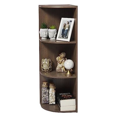 Iris Ohyama, Meuble de Rangement en Bois, Bibliotheque de coin, 3 Niveaux Étagère, Meuble d'Angle Modulaire, Polyvalent, Marron, Ouvert, pour Salon, Bureau, Chambre, Livre, Assemblage Facile, CX-3C