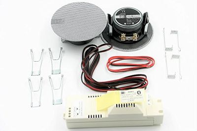 Egi Audio Solutions 41021 – Kit audio con altoparlanti da incasso e amplificatore bluetooth, colore: bianco