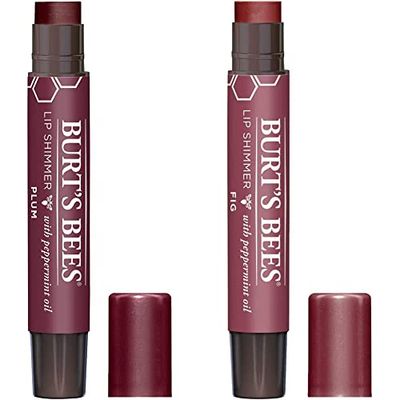 Burt's Bees I0094327 ® 100% Natural Moisturising Lip Shimmer, Plum, 1 Tube & 100% Natural Moisturising Lip Shimmer, Fig - 1 Tube 1 Count (Pack of 1)