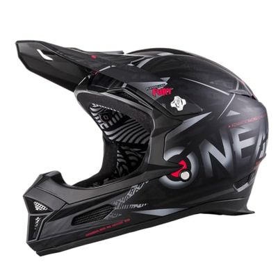 O'NEAL | Casque intégral de vélo | Descente en VTT | Aux Normes de sécurité EN1078, Ouvertures de Ventilation, Coque extérieure en ABS | Casque de VTT Fury SYNTHY | Adulte | Noir | Taille XS