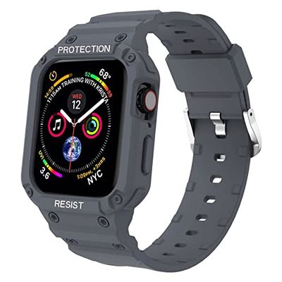 Lysun Compatible con Apple Watch Band 38 mm 40 mm 41 mm Crystal Clear Band para Apple Watch Serie SE 7 6 5 4 3 2 1, pulsera deportiva con funda protectora