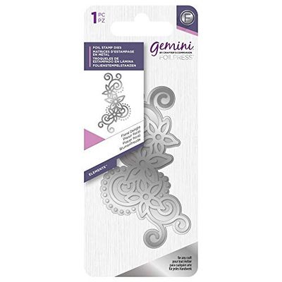 Gemini Foilpress Stamp Die Elements-Floral Delight, Silver