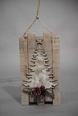 Tabor Pann.Trä C/Pino 38X20Cm 2As Jul Dekorationer Och Objekt, Multifärg, 8003429974787