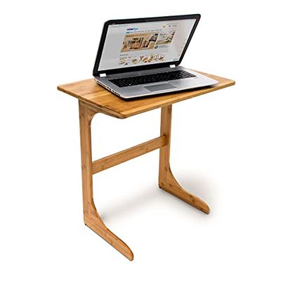 Relaxdays Laptop Table Bamboo Mesa para Portátiles, 62.5 x 60 x 40 cm, Peso: 4.4 Kg, Material: Bambú, Ligero, 40x60x62.5 cm