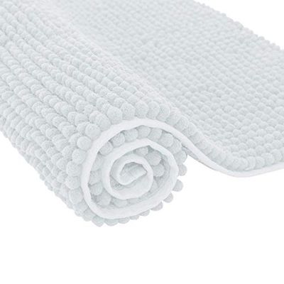 Subrtex Mat Antislip Zachte Korte Pluche Badtapijten voor Badkamer, Wit, 40×60cm