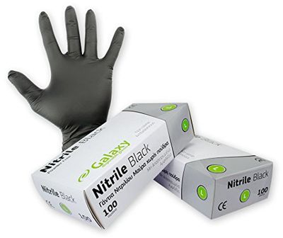 Galaxy Safety - Wegwerp nitril handschoenen, 4,0 g, Galaxy Nitril Black (100 stuks), 242