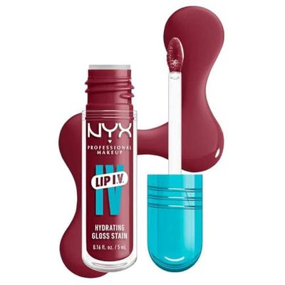NYX Professional Makeup Gloss e Tinta Labbra Idratante 2in1, Idratazione fino a 12H, Con Vitamina B12 e Magnesio, Lip IV Hydrating Gloss Stain, Tonalità: 07 Bubblegum Burst
