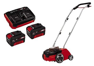 Einhell Accu Verticuteerder en Beluchter GC-SC 36/31 Power X-Change (2x 18 V, zonder accu en lader) & Originele Einhell Power X-Change Starter Kit, Accu en Oplader, 18 V, Zwart/Rood