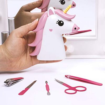 Thumbs Up Unicorn Vanity Tool, White/Pink, 11 X 12 X 3.5 cm