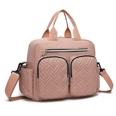 Kono Baby Changing Bag Nappy Changing Bags Multifunctional Baby Diaper Bag, Maternity Messenger for hospital with Insulated Pockets (Pink)