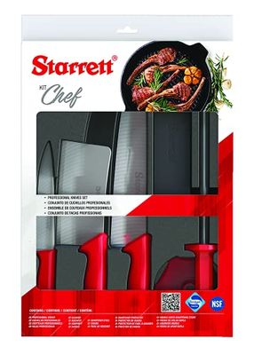 Starrett Chef 6-delige messenset rood handvat - BKK-6R1